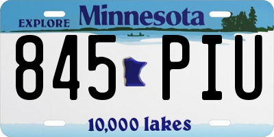 MN license plate 845PIU