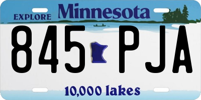 MN license plate 845PJA