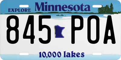 MN license plate 845POA