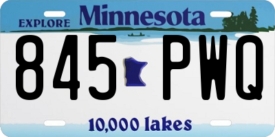 MN license plate 845PWQ