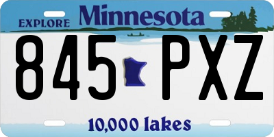 MN license plate 845PXZ