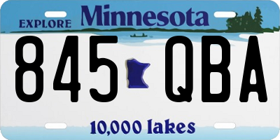 MN license plate 845QBA