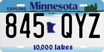MN license plate 845QYZ