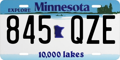MN license plate 845QZE