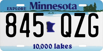 MN license plate 845QZG
