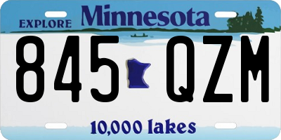 MN license plate 845QZM
