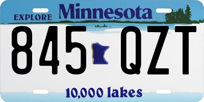 MN license plate 845QZT