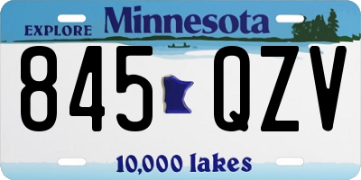 MN license plate 845QZV