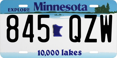 MN license plate 845QZW