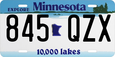 MN license plate 845QZX