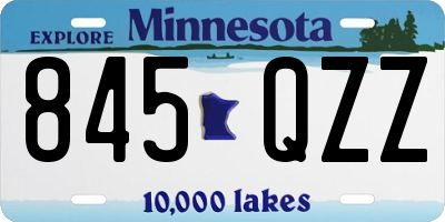 MN license plate 845QZZ