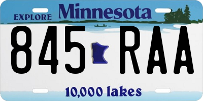 MN license plate 845RAA