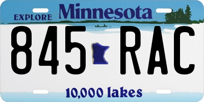 MN license plate 845RAC