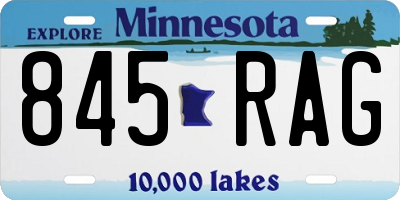 MN license plate 845RAG