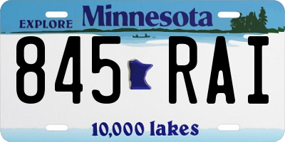 MN license plate 845RAI