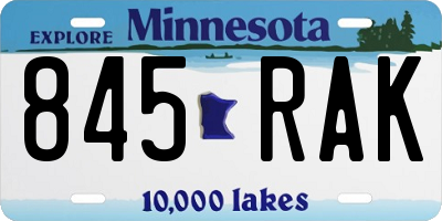 MN license plate 845RAK