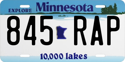 MN license plate 845RAP