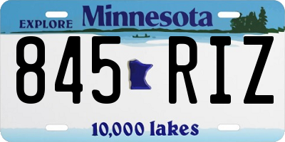 MN license plate 845RIZ