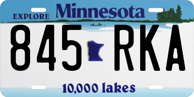 MN license plate 845RKA