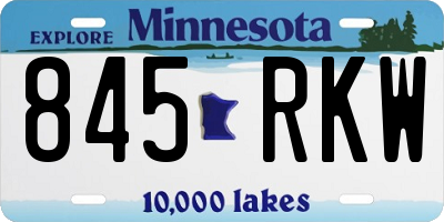 MN license plate 845RKW