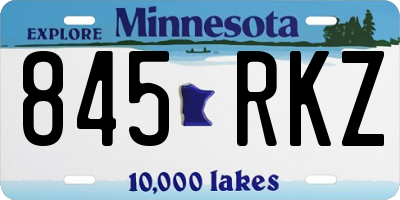 MN license plate 845RKZ