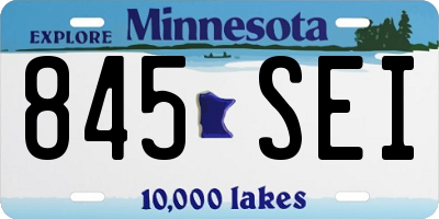 MN license plate 845SEI
