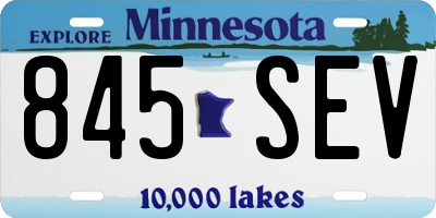 MN license plate 845SEV