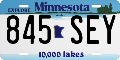 MN license plate 845SEY