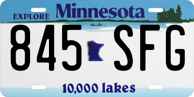 MN license plate 845SFG