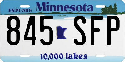 MN license plate 845SFP