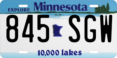 MN license plate 845SGW