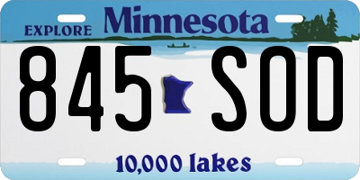 MN license plate 845SOD