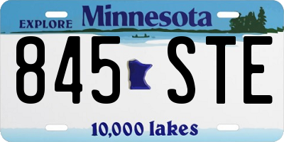 MN license plate 845STE