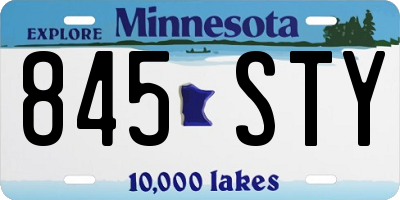 MN license plate 845STY