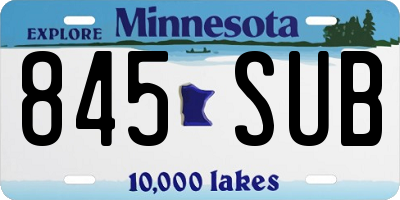 MN license plate 845SUB