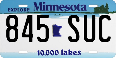 MN license plate 845SUC