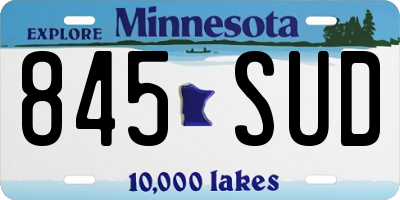 MN license plate 845SUD