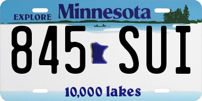 MN license plate 845SUI