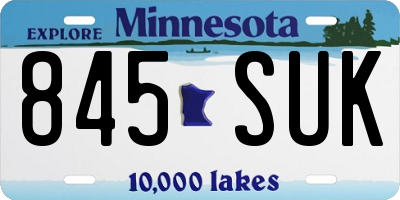 MN license plate 845SUK