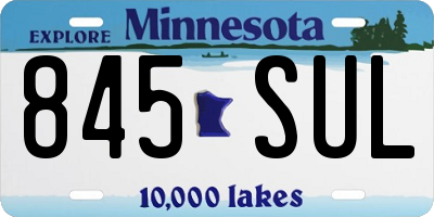 MN license plate 845SUL