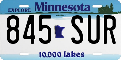 MN license plate 845SUR
