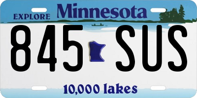 MN license plate 845SUS