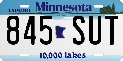 MN license plate 845SUT