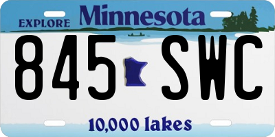 MN license plate 845SWC