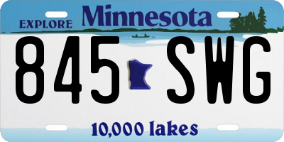 MN license plate 845SWG