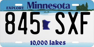MN license plate 845SXF