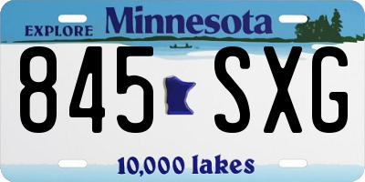 MN license plate 845SXG