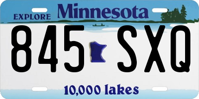MN license plate 845SXQ