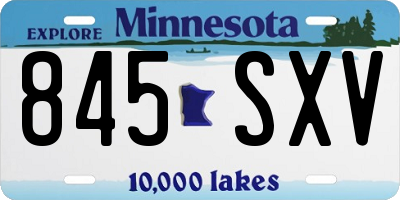 MN license plate 845SXV