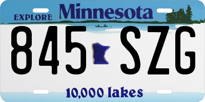 MN license plate 845SZG